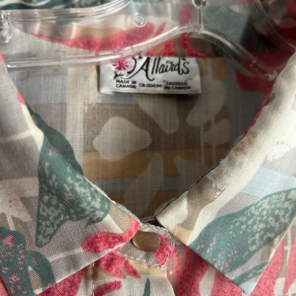 D’Allairds Tropical Print Short Sleeve Blouse L - Picture 5 of 16